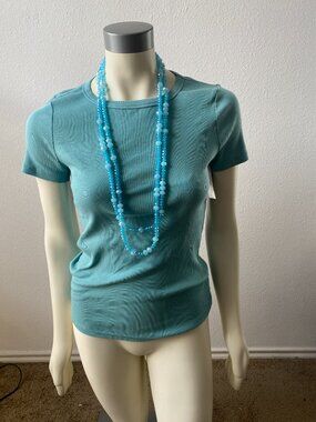 Time and Tru T-Shirt Women's Size S(4-6)  Black Essential Short Sleeve Crewneck